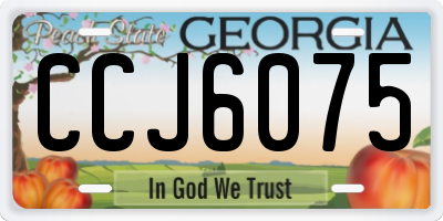 GA license plate CCJ6075
