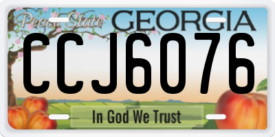 GA license plate CCJ6076