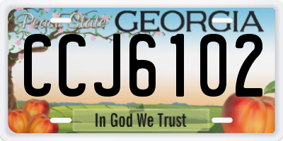 GA license plate CCJ6102