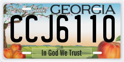 GA license plate CCJ6110