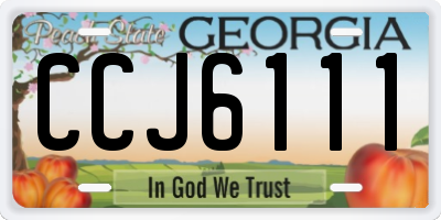 GA license plate CCJ6111