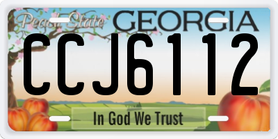 GA license plate CCJ6112