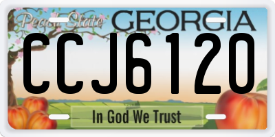 GA license plate CCJ6120