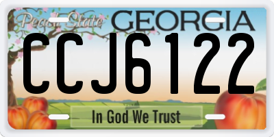 GA license plate CCJ6122