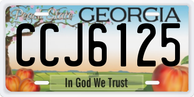 GA license plate CCJ6125