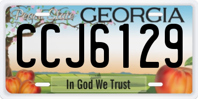 GA license plate CCJ6129