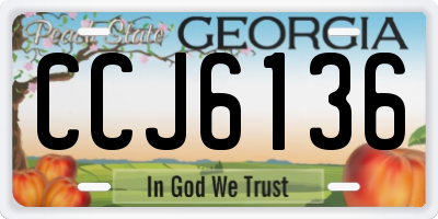 GA license plate CCJ6136