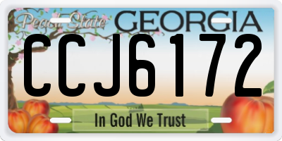 GA license plate CCJ6172