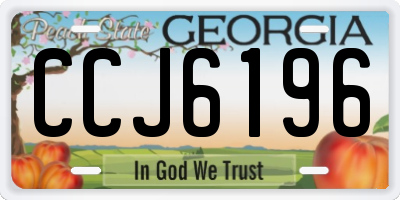 GA license plate CCJ6196