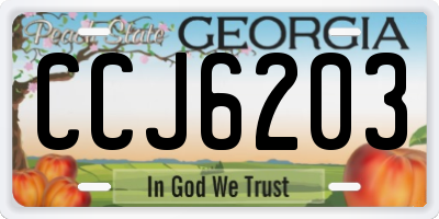 GA license plate CCJ6203