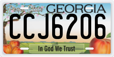 GA license plate CCJ6206