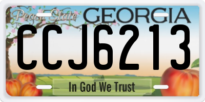 GA license plate CCJ6213
