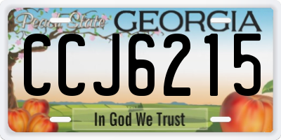 GA license plate CCJ6215
