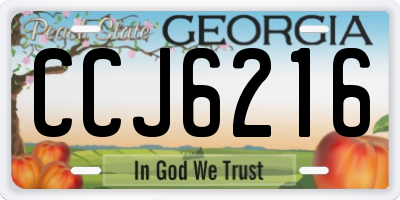 GA license plate CCJ6216