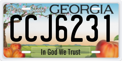 GA license plate CCJ6231