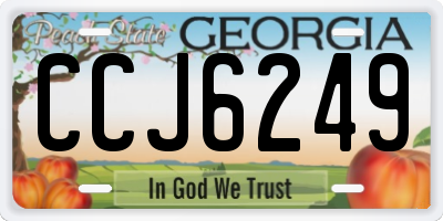GA license plate CCJ6249