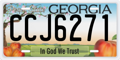 GA license plate CCJ6271