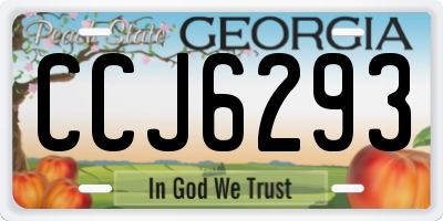 GA license plate CCJ6293