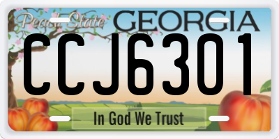 GA license plate CCJ6301