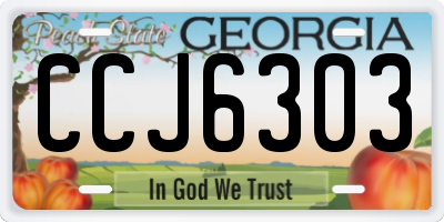 GA license plate CCJ6303