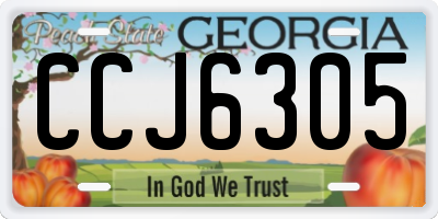 GA license plate CCJ6305