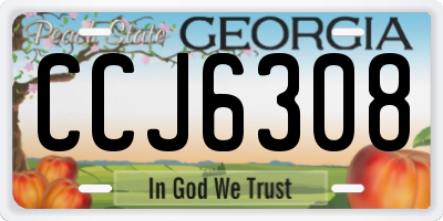 GA license plate CCJ6308