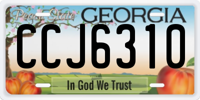 GA license plate CCJ6310