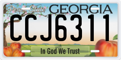 GA license plate CCJ6311