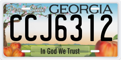 GA license plate CCJ6312