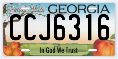 GA license plate CCJ6316