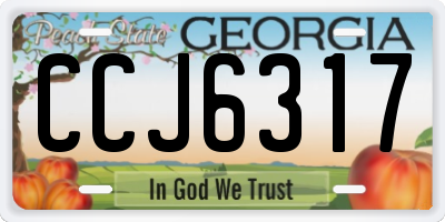 GA license plate CCJ6317