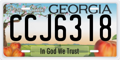 GA license plate CCJ6318
