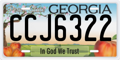 GA license plate CCJ6322
