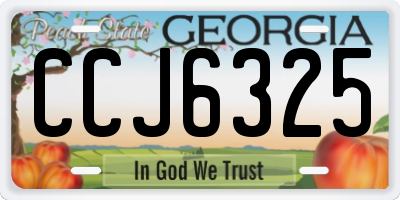 GA license plate CCJ6325