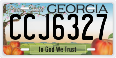 GA license plate CCJ6327