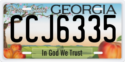 GA license plate CCJ6335