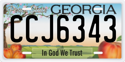 GA license plate CCJ6343