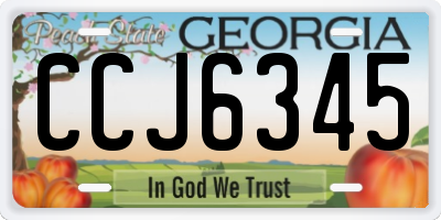 GA license plate CCJ6345