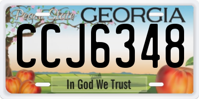 GA license plate CCJ6348
