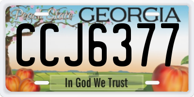 GA license plate CCJ6377
