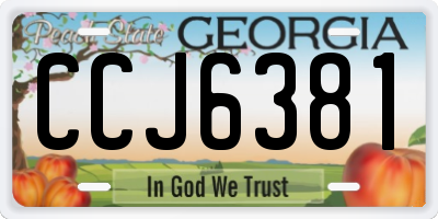 GA license plate CCJ6381