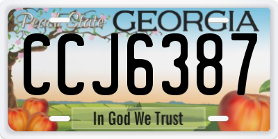 GA license plate CCJ6387