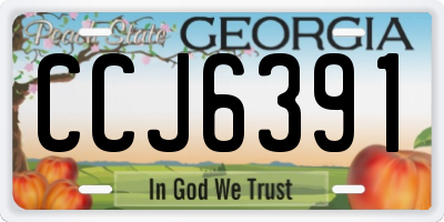 GA license plate CCJ6391
