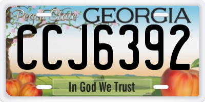 GA license plate CCJ6392