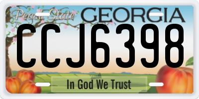 GA license plate CCJ6398