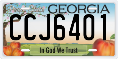 GA license plate CCJ6401
