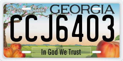 GA license plate CCJ6403