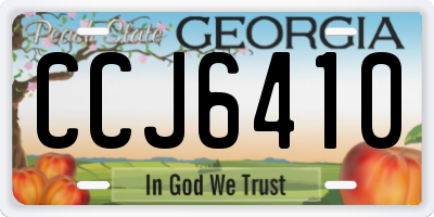 GA license plate CCJ6410