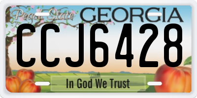 GA license plate CCJ6428