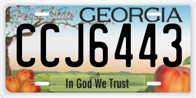 GA license plate CCJ6443